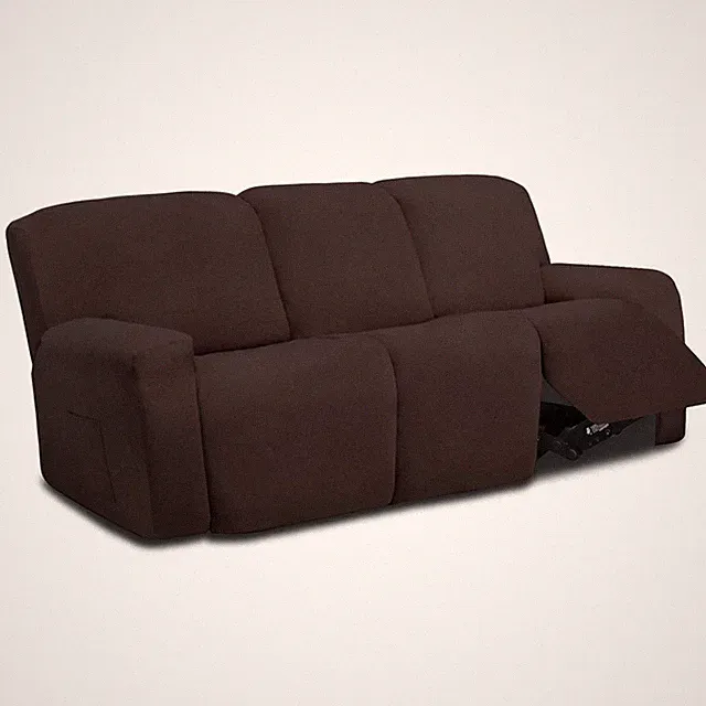 Easy-Going 8 Pieces Microfiber Stretch Sectional Recliner Sofa Slipcover Soft Fi