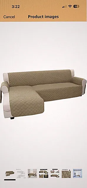 Easy-Going L Shape Sectional Sofa Cover - Chaise Lounge Slipcover XL Used