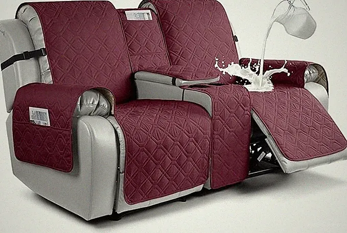 Easy-Going Loveseat Recliner Sofa Cover Console Water Resistant 2-Seater Wine