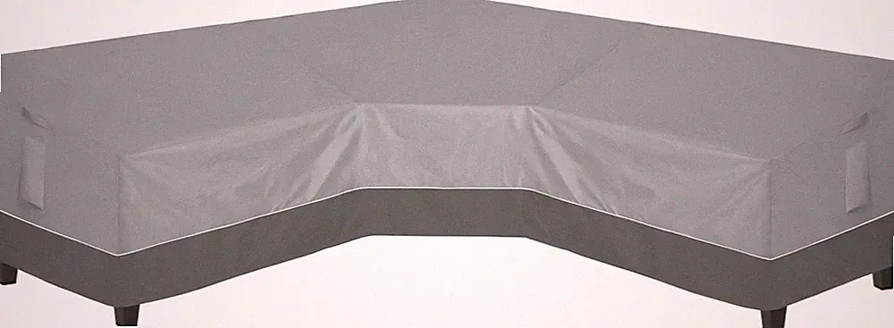 Easy-Going Outdoor V-Shaped Sectional Sofa 118in + 118in, Gray/Dark Gray