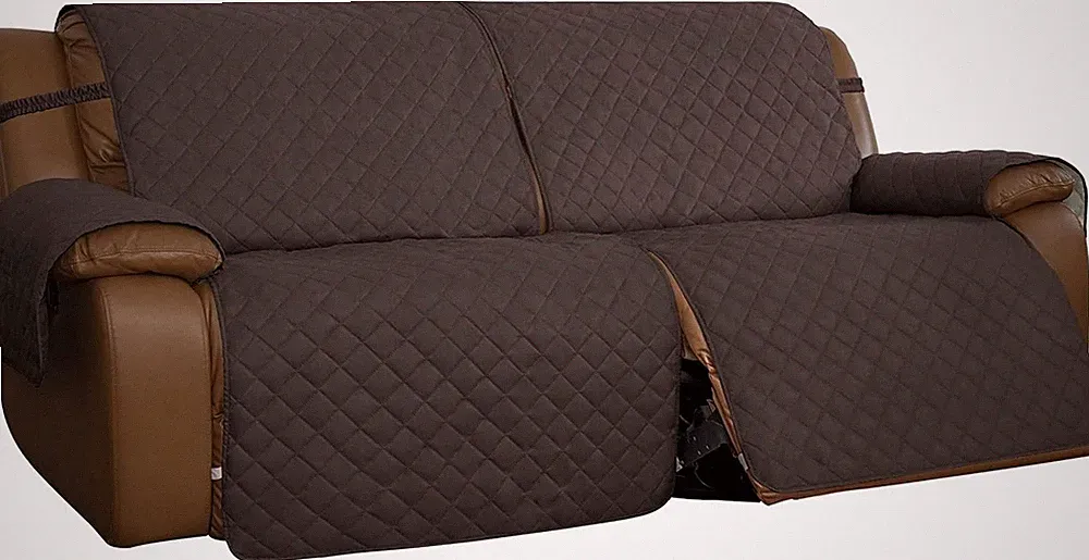 Easy-Going Oversized Loveseat Double Recliner Cover Reversible Chocolate/Beige