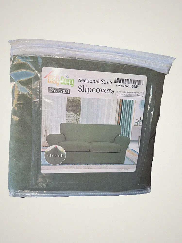 Easy-Going Sectional Stretch Slipcovers for Sofa Soft Cyan, NEW