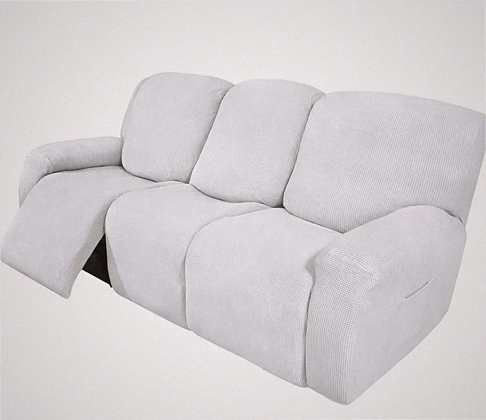 Easy-Going Stretch Recliner 3-Seater Sofa Slipcover 83in White Solid