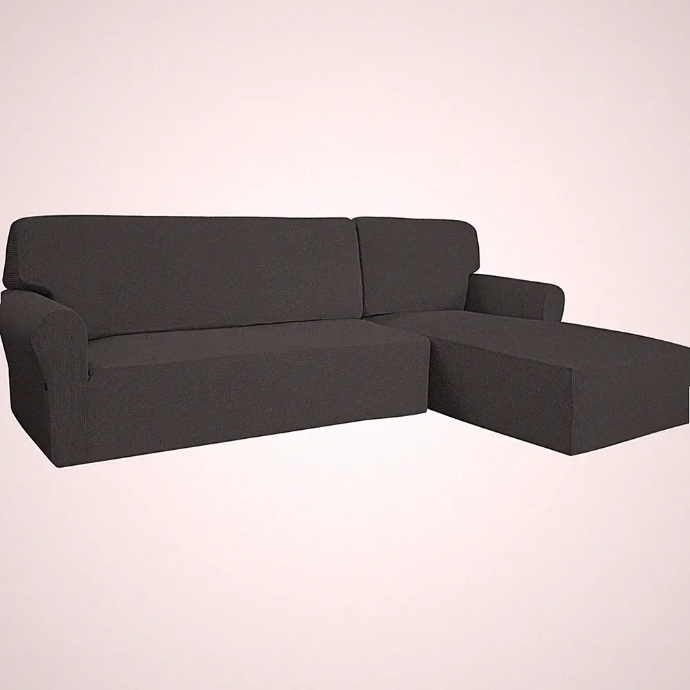 Easy-Going Stretch Sofa Slipcover 2 Pieces L-Shaped Sofa Cover Sectional Couc...