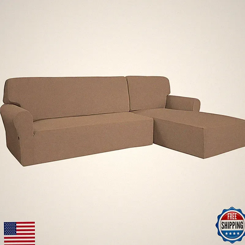 Easy-Going Stretch Sofa Slipcover 2 Pieces L-Shaped Sofa Cover Sectional Couch