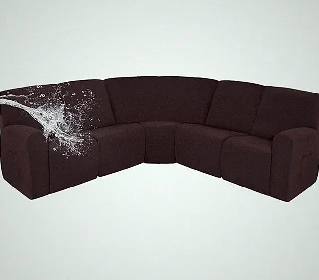 Easy-Going Waterproof Recliner Sectional Sofa Cover 5 Seat L Shape Stretch Slipc