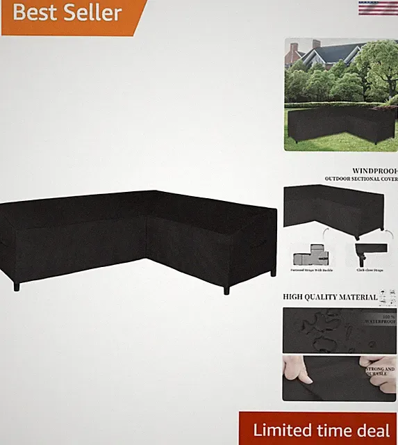 Easy Installation L-Shaped Sectional Sofa Cover - 104"x83" Heavy-Duty Protection
