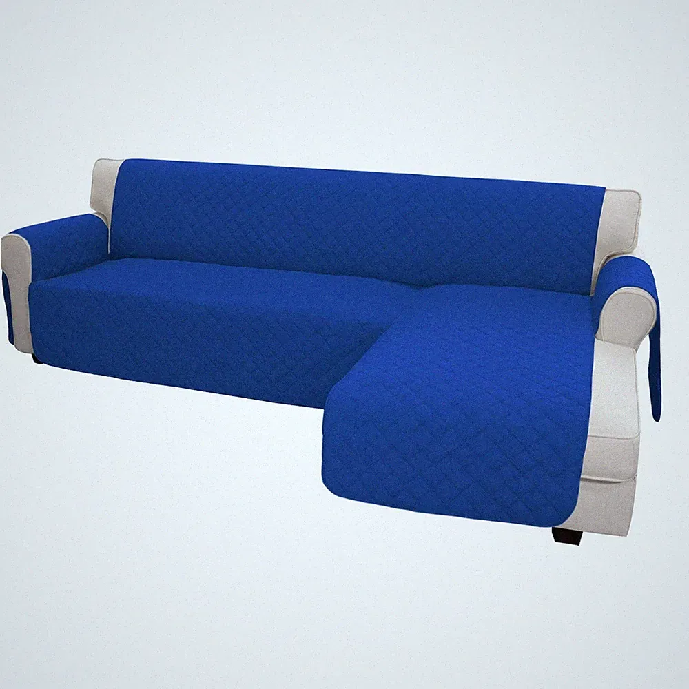 EasyGoing Reversible LShape Sectional Couch Cover, Small, ClassicBlue