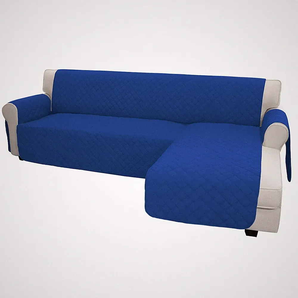 EasyGoing Reversible LShape Sectional Couch Cover, Small, ClassicBlue