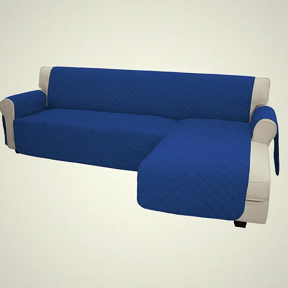 EasyGoing Reversible LShape Sectional Couch Cover, Small, ClassicBlue