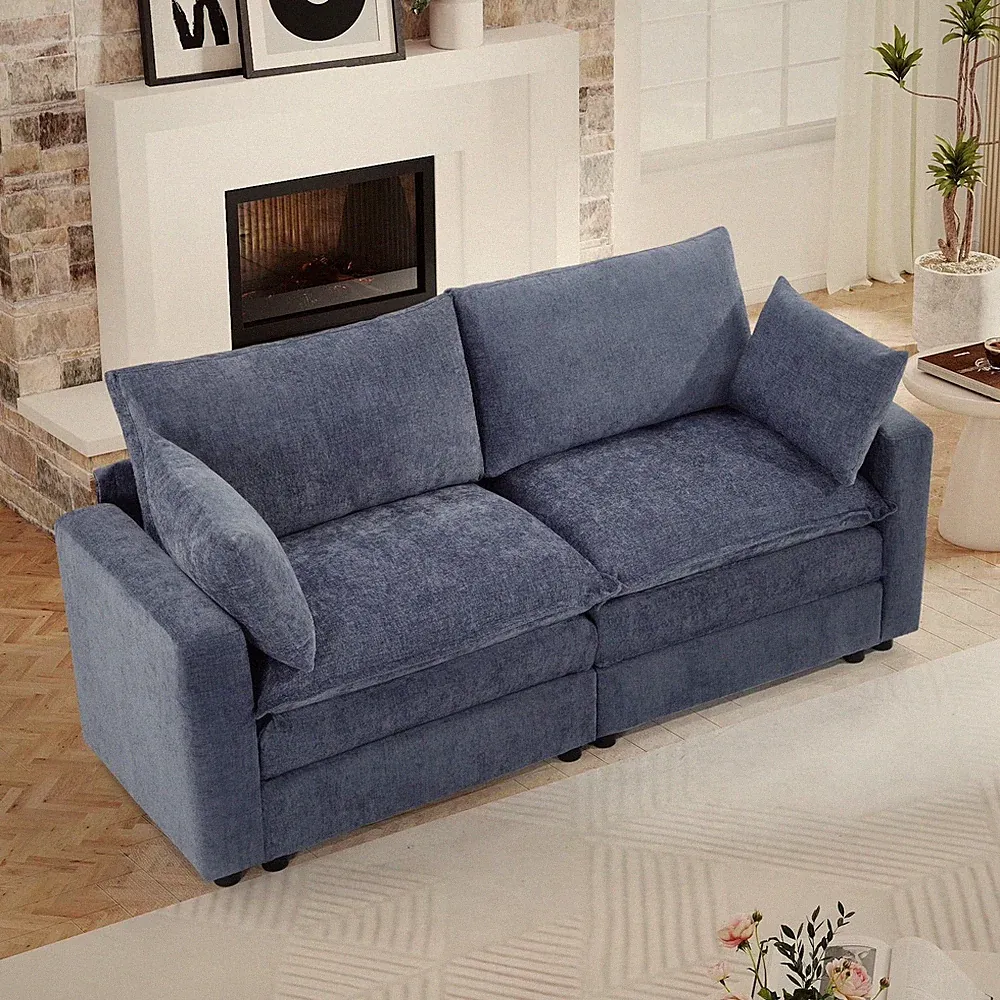 EBELLO Modular Sectional Sofa Modern Loveseat 2-Seat Cloud Couch for Living Room