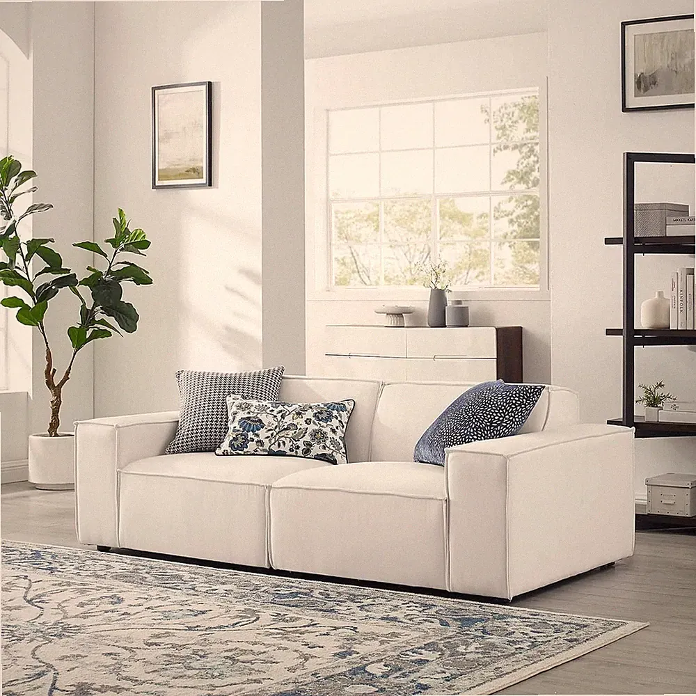 EEI-4111-WHI Restore 2-Piece Sectional Sofa, White