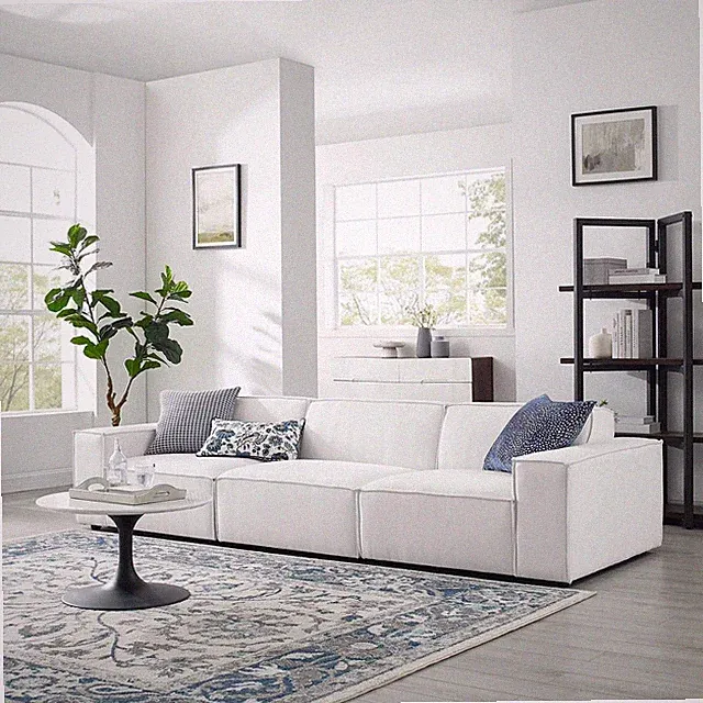EEI-4112-WHI Restore 3-Piece Sectional Sofa, White