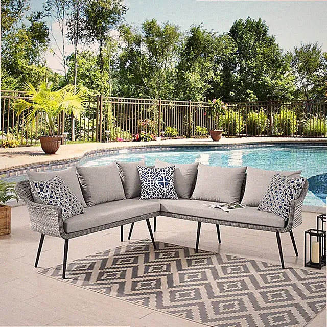 EEI-4658-GRY-GRY Endeavor Patio Sofa, Gray Gray