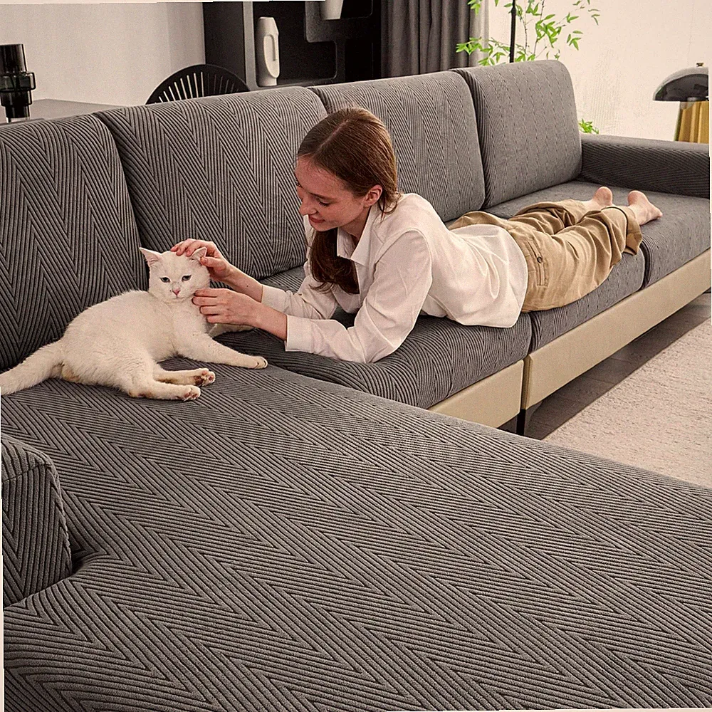 Eertop Couch Cushion Covers for Sectional Sofa, Wear Resistant Stretch Sofa