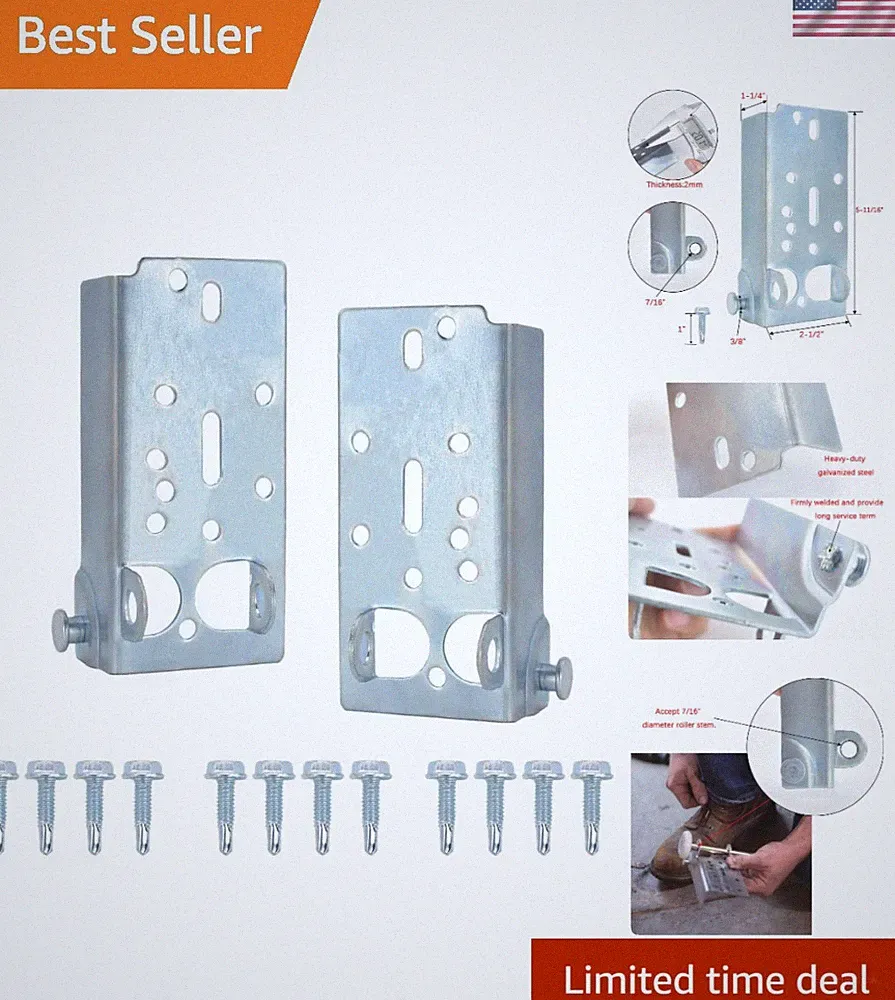 Effortless Installation Garage Door Bottom Brackets for Sectional Doors - 1 Pair
