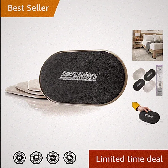 Effortless Moving with 5 3/4" x 9 1/2" Reusable Oval Furniture Sliders, 4-Pack