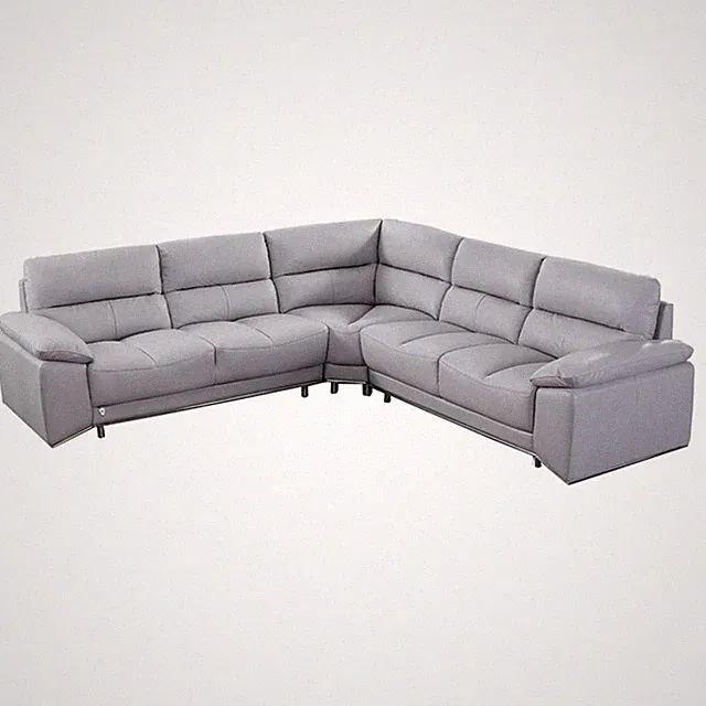 EK-L8000M Light Gray Color With Sectional Faux Leather and Leather Match