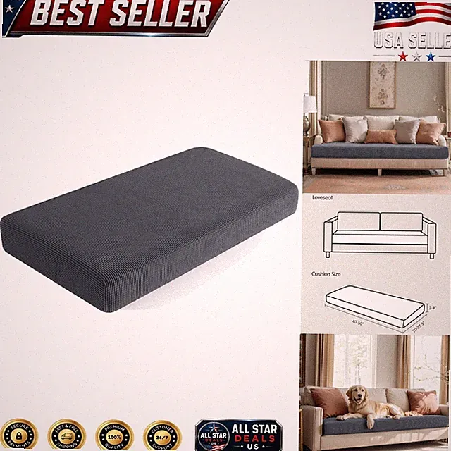 Elastic Gray Couch Slipcover - Stylish and Washable Protector for Easy Care