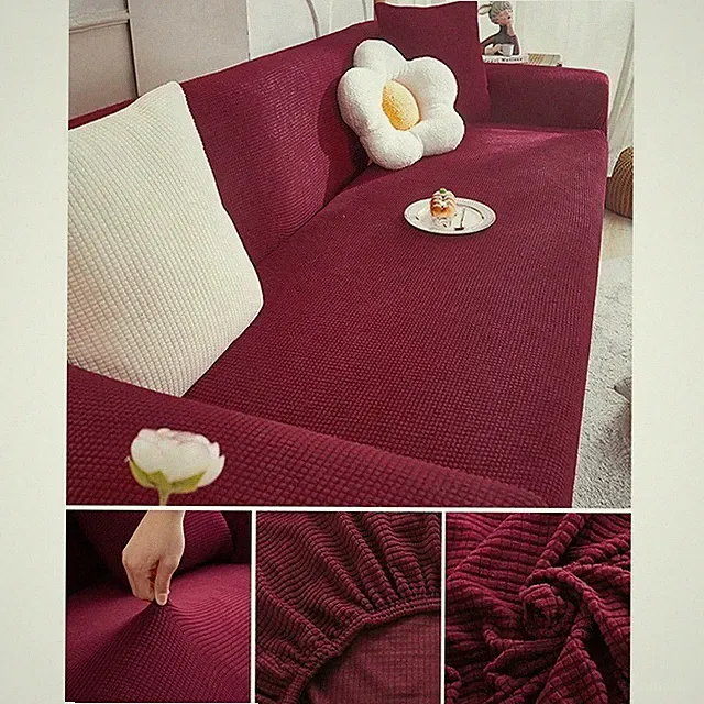 Elastic Jacquard Sofa Cover L Shape Stretch Couch Slipcover 1-4 Seat