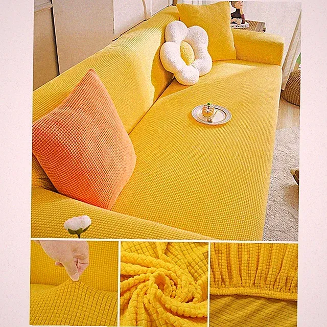Elastic Jacquard Sofa Cover L Shape Stretch Couch Slipcover 1-4 Seat