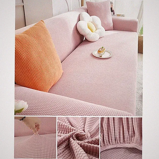 Elastic Jacquard Sofa Cover L Shape Stretch Couch Slipcover 1-4 Seat
