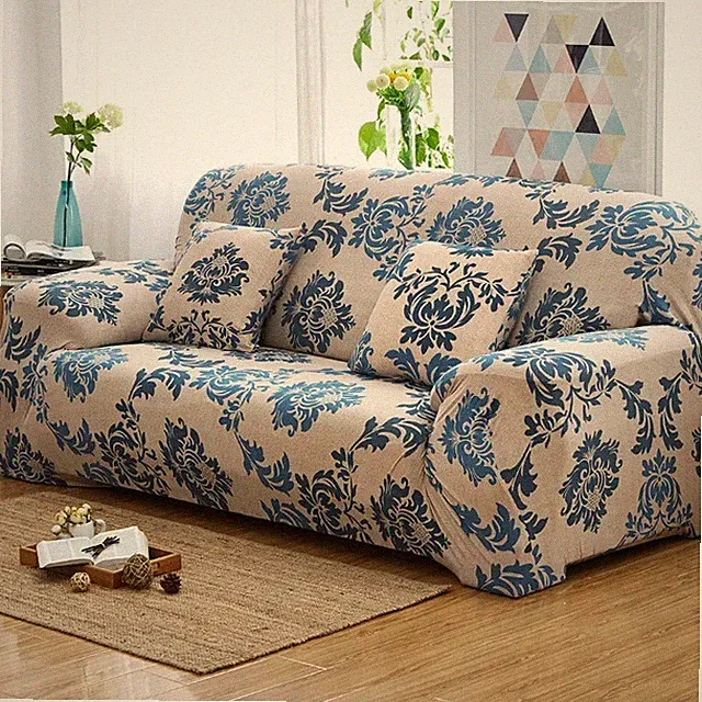 Elastic Milk Silk Printing Sofa Cover Full Package Armchair Cover Four Seasons