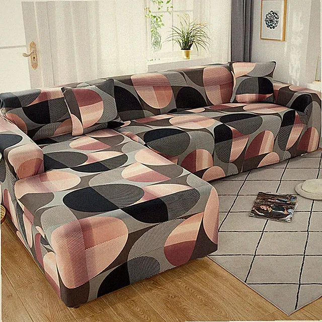 Elastic Sofa Covers For Living Room Adjustable Geometric Lounge Couch Slipcovers