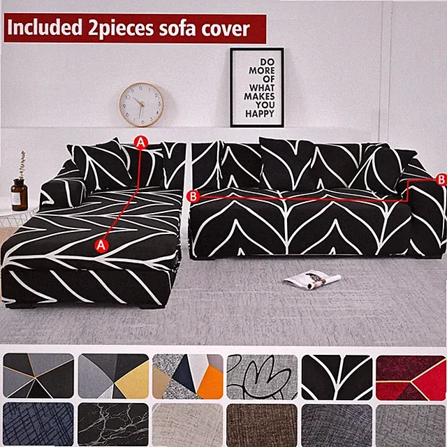 Elastic Sofa Covers for Living Room Couch Cover Corner Chaise Longue Slipcover