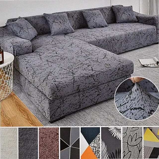 Elastic Sofa Covers for Living Room Geometric Couch Cover Corner Slipcovers 1Pc