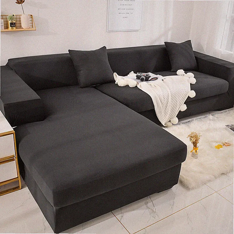 Elastic Stretch Sofa Covers Slipcover Protector L-Shape Sectional Settee Cover