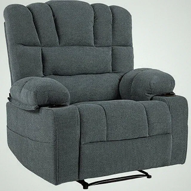 Electeic Massage Recliner Chenille Sofa Chair with Heating Vibration 330lb Load