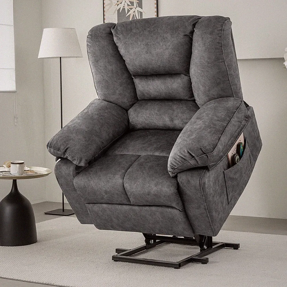 Electeic Massage Recliner Velvet Sofa Chair with Heating Vibration 330lb Load