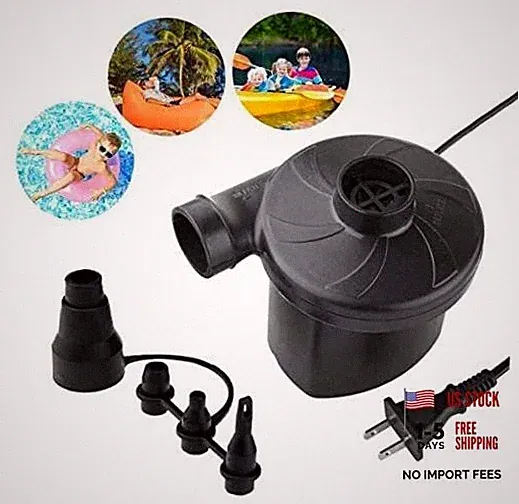 Electric Air Pump - Air Mattress Pump for Inflatable Couch, Bed, Blow up Black