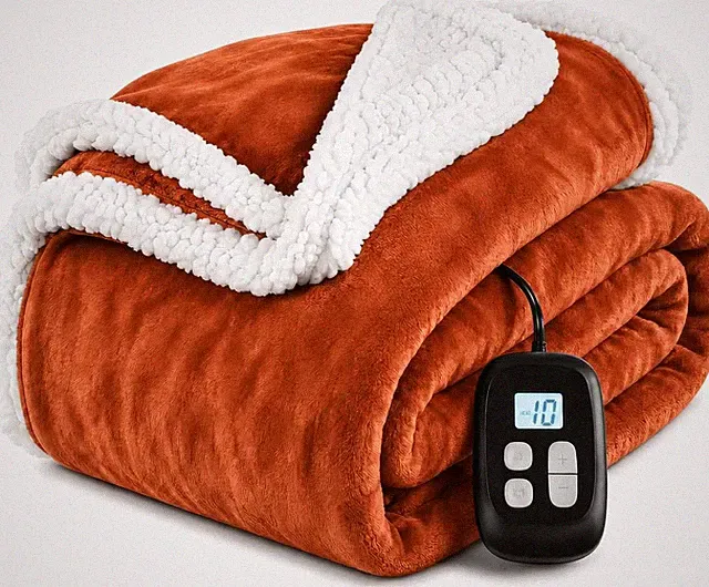 Electric Heated Blanket Full Size 72 x 84 Flannel Bed Sofa Overheat Protection