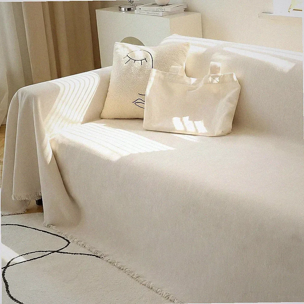 Elegant 3-Cushion Couch Cover - Pet-Friendly Chenille Sofa Protector, 91" x 134"