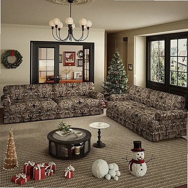Elegant Black Floral Cloud Sofa for Modern Living Rooms & Offices