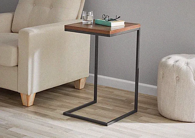 Elegant C-Shape Metal Side or End Table Couch Needs Space Home Furniture Decor