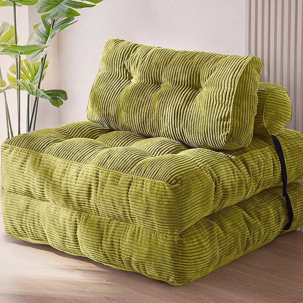 Elegant Folding Sofa Bed - Convertible Sleeper Chair with Back Support, Green