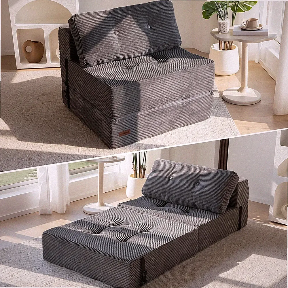 Elegant Folding Sofa Bed: Versatile Convertible Chair Bed with High-Density Foam
