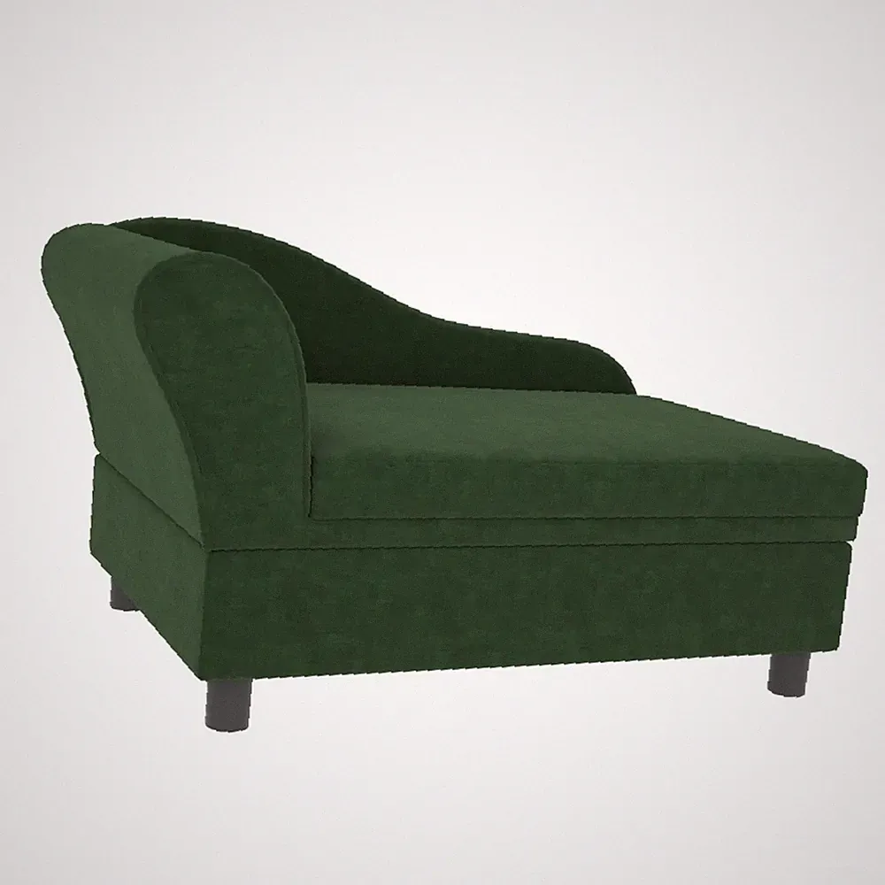 Elegant Green Pet Couch with Storage, Thick Foam Cushion, Tufted Design for