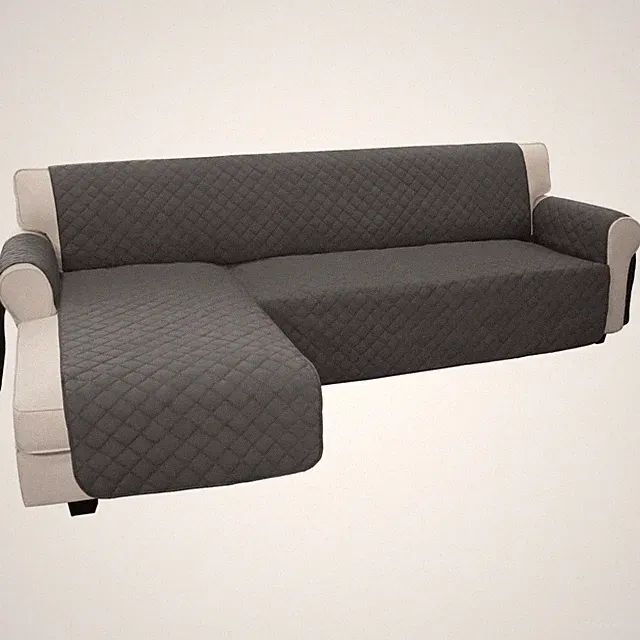 Elegant Reversible Sectional Couch Cover for Dogs - Dark Gray, Large Size