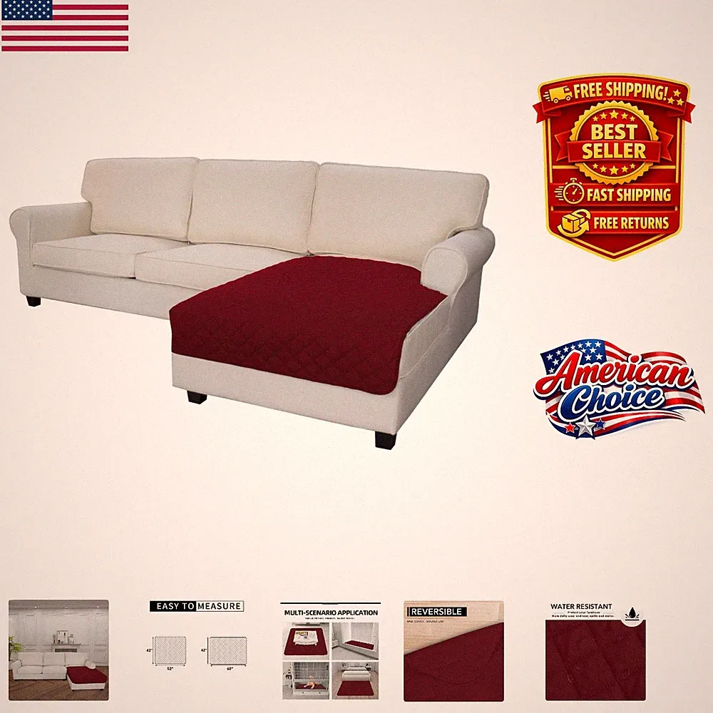 Elegant Reversible Sectional Couch Cover for Pets - 42" x 68" in Christmas Red