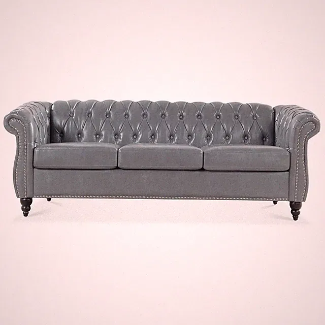Elegant Rolled Arm Chesterfield Sofa