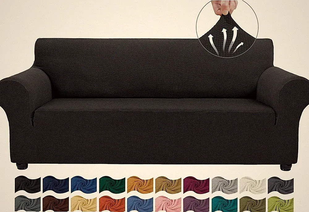 Elegant Stretch Couch Cover for 3 Cushion Sofas - Washable & Pet-Friendly