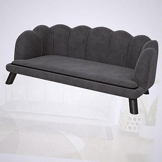 Elegant Velvet Pet Couch Pearl Shape Dog Sofa for Indoor Dog Room Spacious