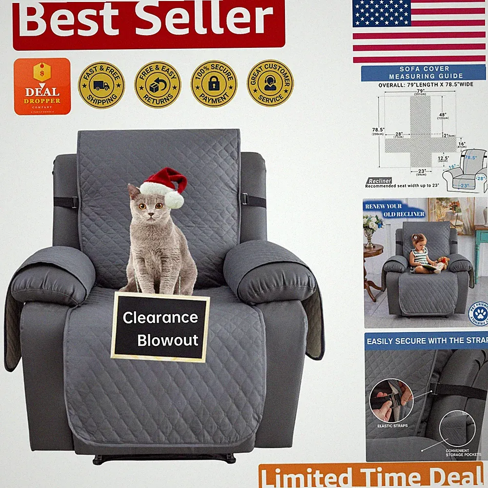 Elegant Water-Resistant Recliner Slipcover – Perfect for Pets and Stylish Living