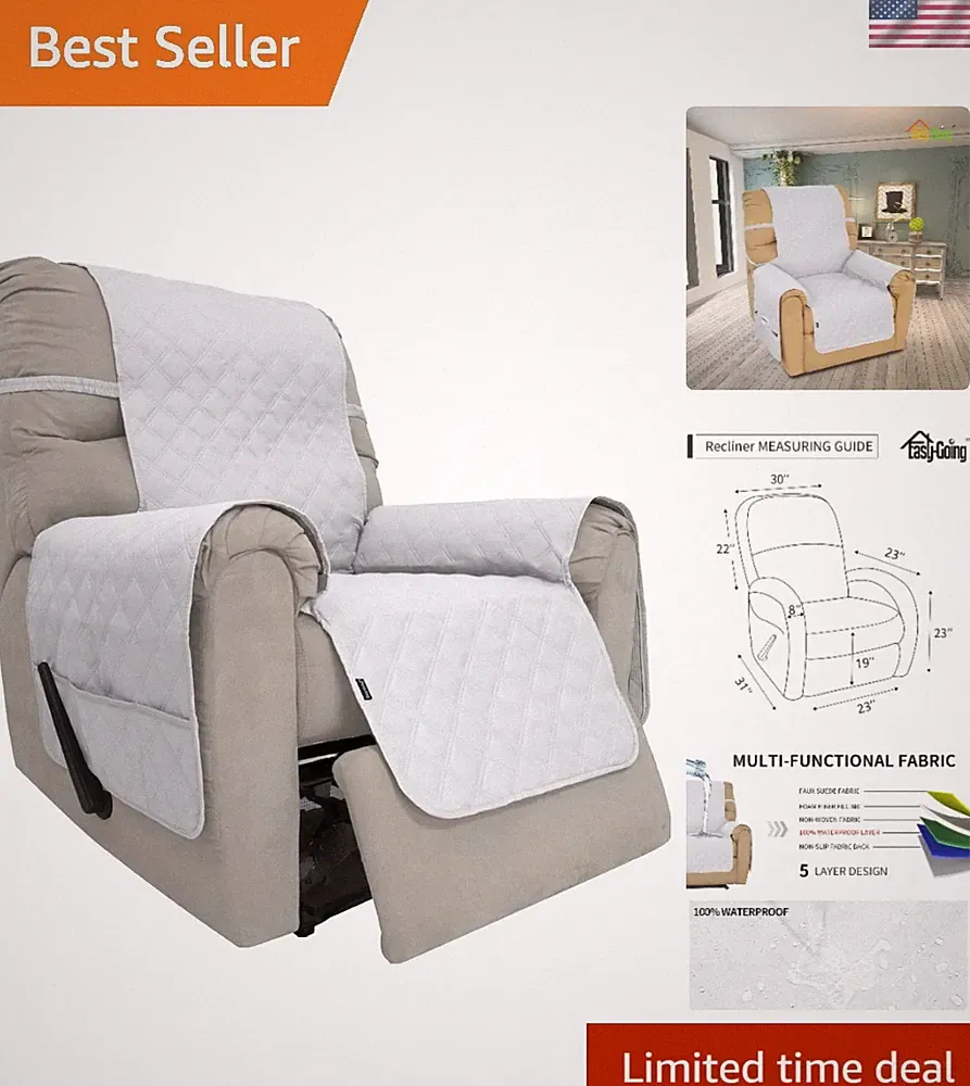 Elegant Waterproof Recliner Sofa Cover - Non-Slip Furniture Protector for Pets