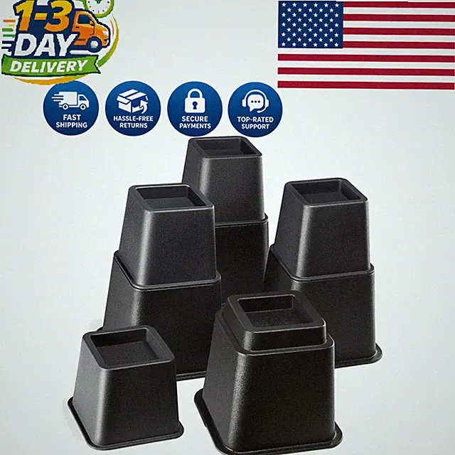Elevate Your Bed or Couch - Adjustable Risers for Under-Bed Storage, 3-8 Inches