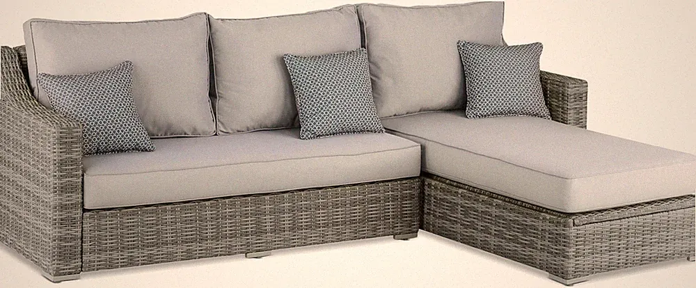 Elle Decor Vallauris Reversible Outdoor Sectional with Storage Gray
